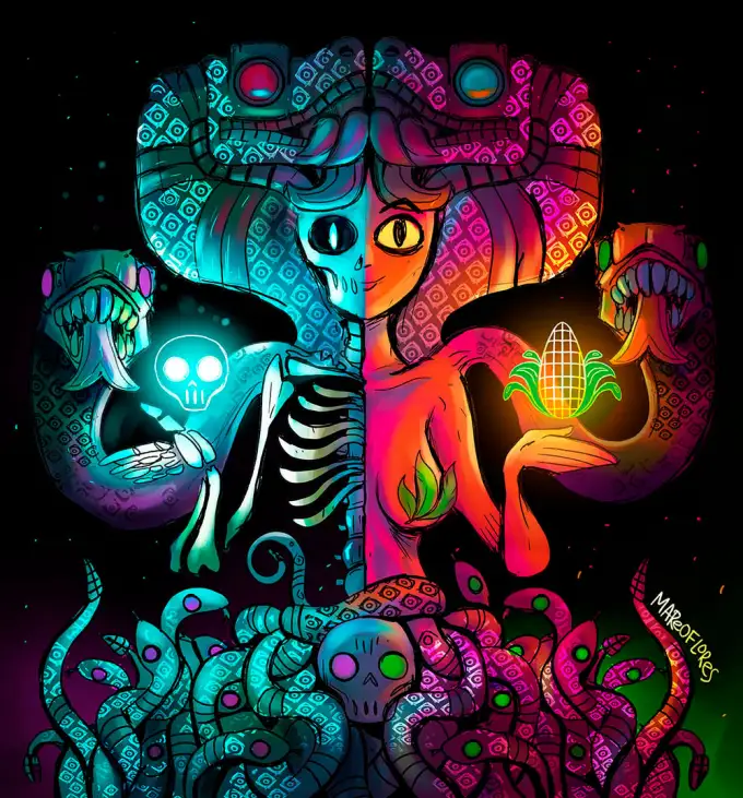 Print de la ilustración de Coatlicue.