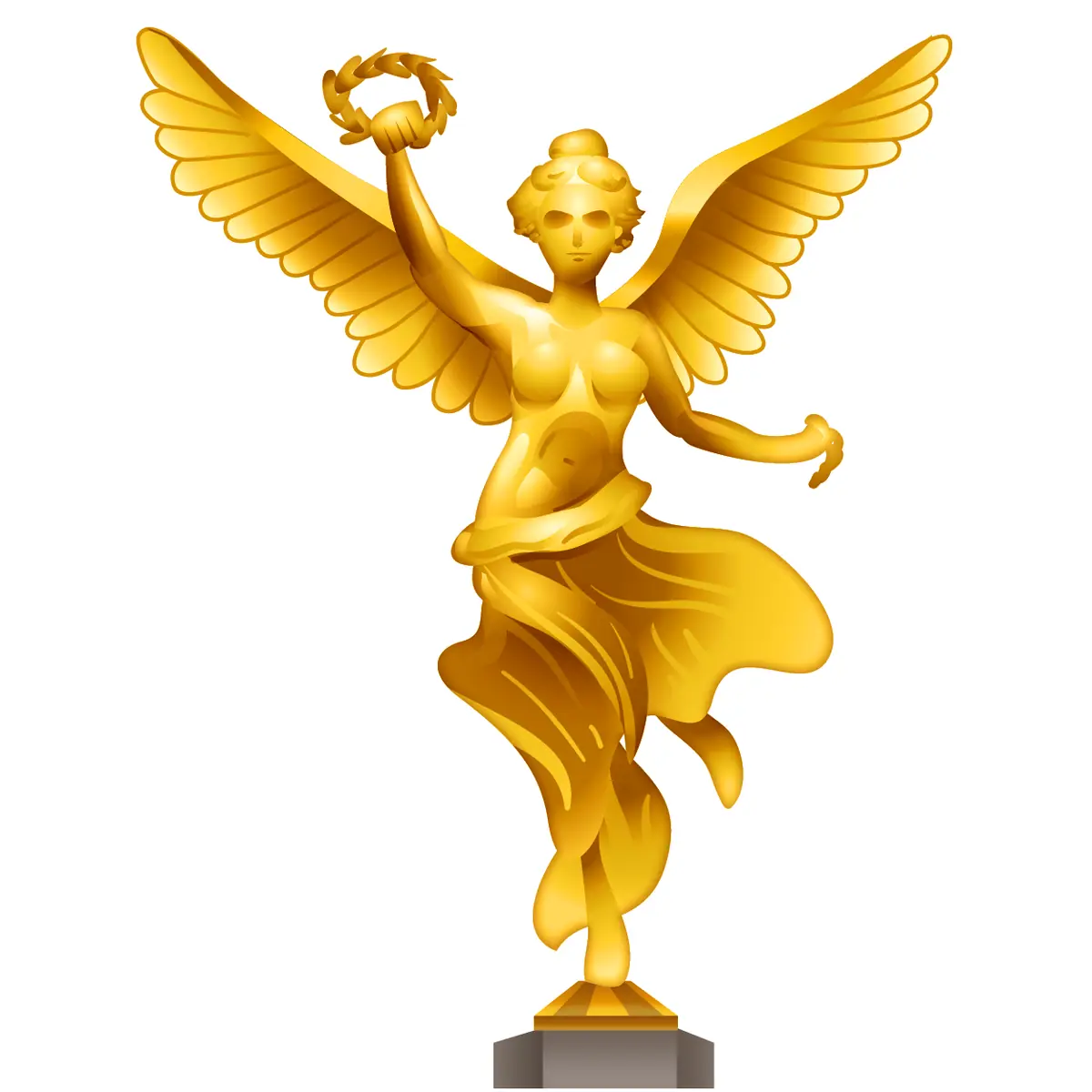 Emoji del Ángel de la Independencia dorado.
